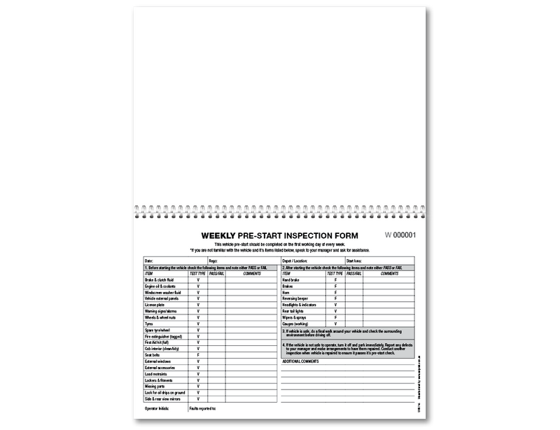 Prestart Checklist book custom cover