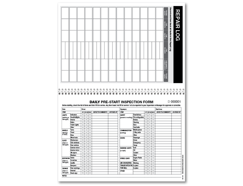 Prestart Checklist book custom cover